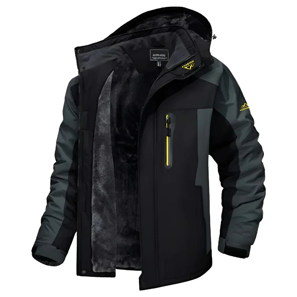 Wasserdichte gefütterte Herrenjacke mit Kapuze - Cavalieri