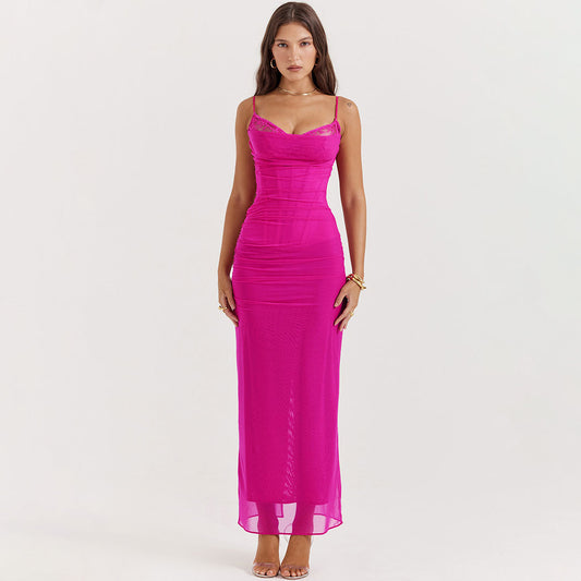 Frida - Longue robe rose