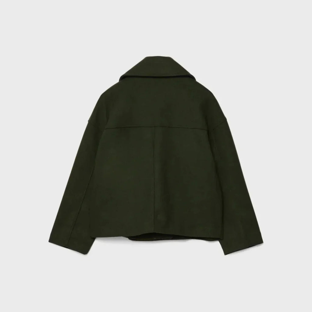 Kurze Damen-Wolljacke mit doppelreihigen Knöpfen - Heidi