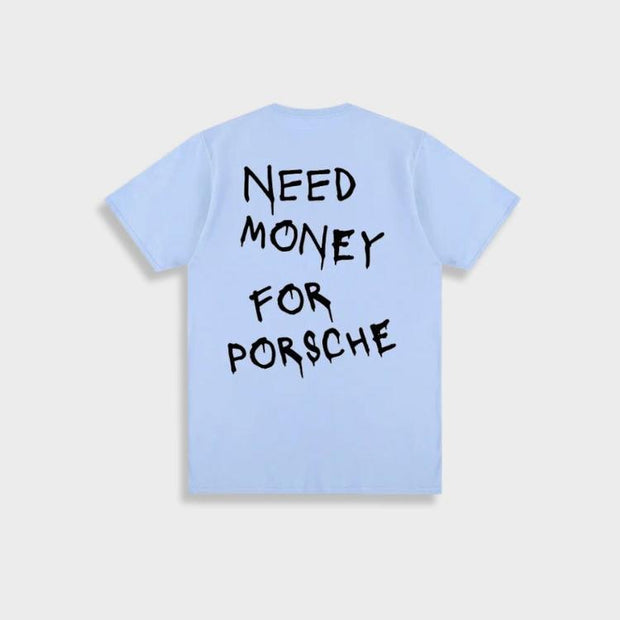 Marlon - T-shirt en coton vintage 'Need Money For Porsche' pour homme