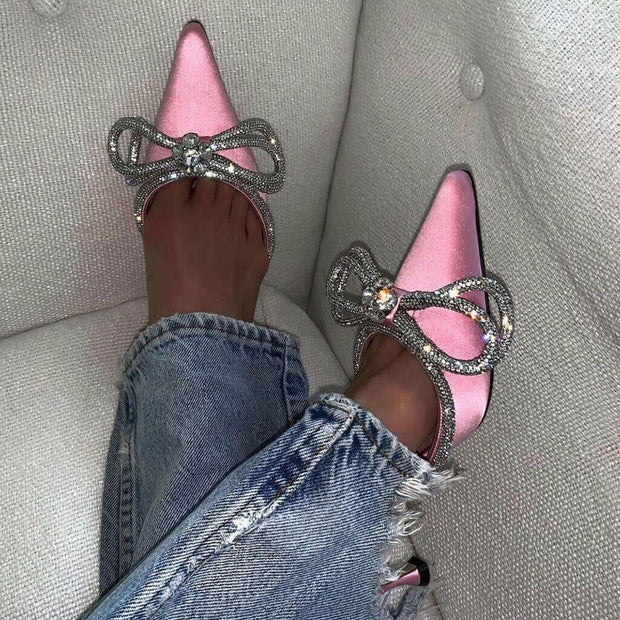 Aria - Chaussures à talon papillon en satin