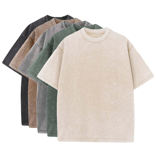 Kasho - Confortbale T-shirts pour hommes au look délavé (5-Pack)