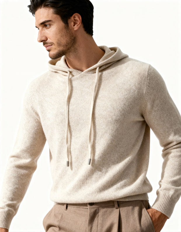 Herren-Sweatshirt aus Strick mit verstellbarer Kapuze – Sébastien