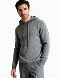 Herren-Sweatshirt aus Strick mit verstellbarer Kapuze – Sébastien