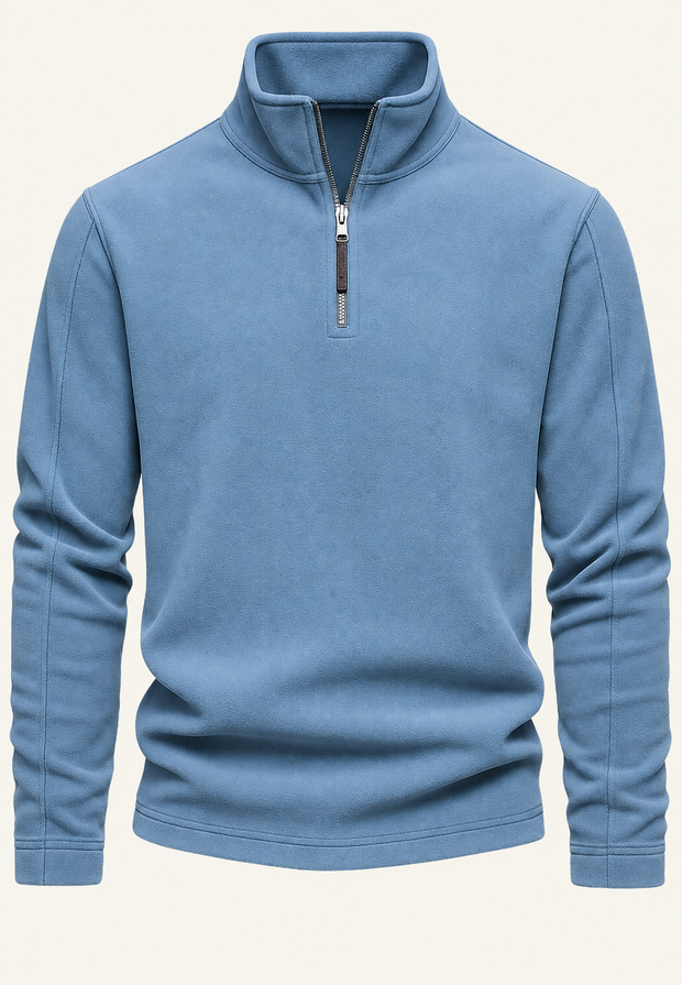 Herren-Sweatshirt mit Stehkragen und halbem Reißverschluss – Calder