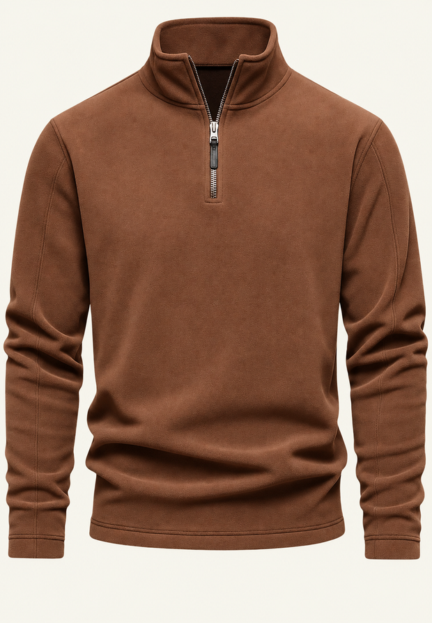 Herren-Sweatshirt mit Stehkragen und halbem Reißverschluss – Calder