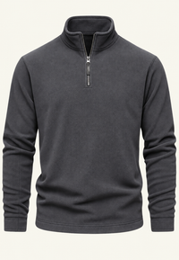 Herren-Sweatshirt mit Stehkragen und halbem Reißverschluss – Calder