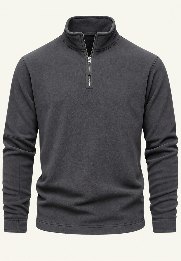 Herren-Sweatshirt mit Stehkragen und halbem Reißverschluss – Calder