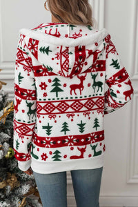 Damen-Kapuzenpullover mit Reißverschluss und Weihnachtsmotiv – Nolwenn