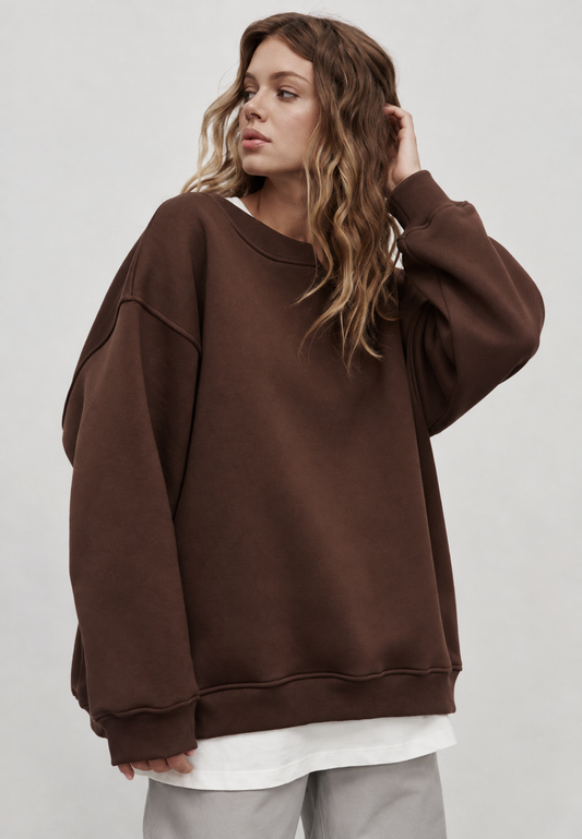 Sweat oversize femme à col rond et épaules tombantes - Dagny