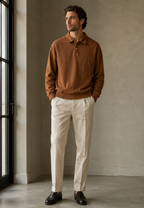 Langärmliges Polohemd mit Washed-Effekt – Dante