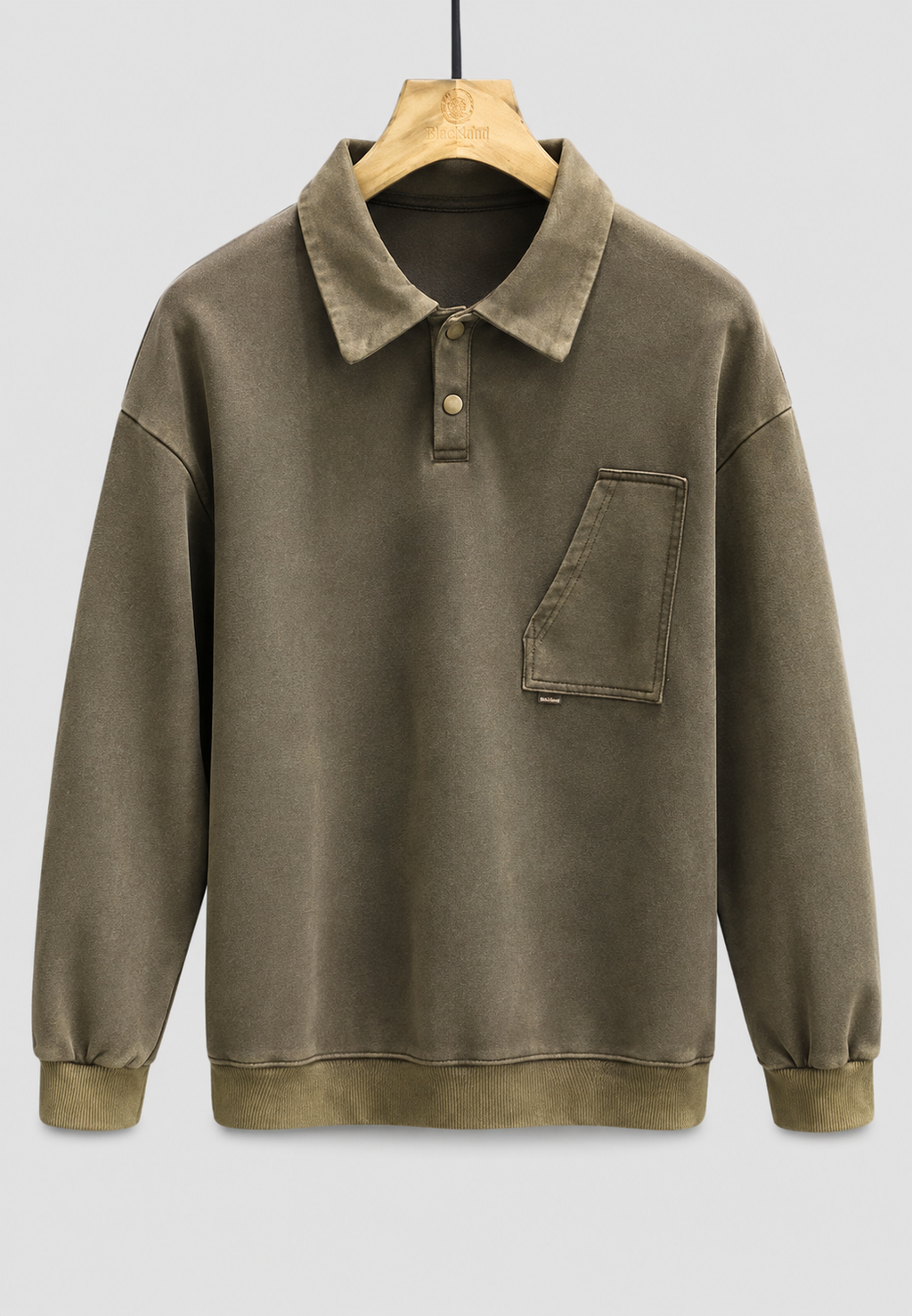 Langärmliges Polohemd mit Washed-Effekt – Dante