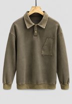 Langärmliges Polohemd mit Washed-Effekt – Dante