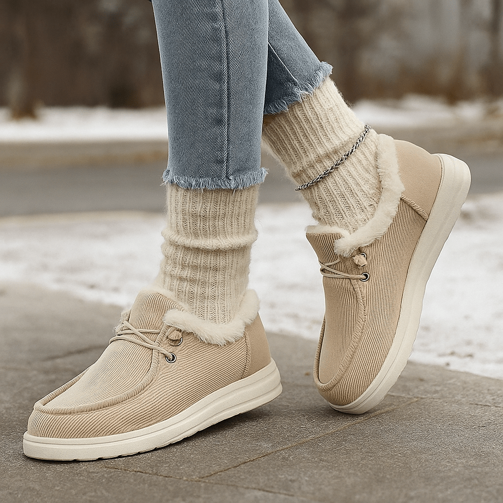 Mokassin-Stiefelette mit Plüschfutter - Cerine