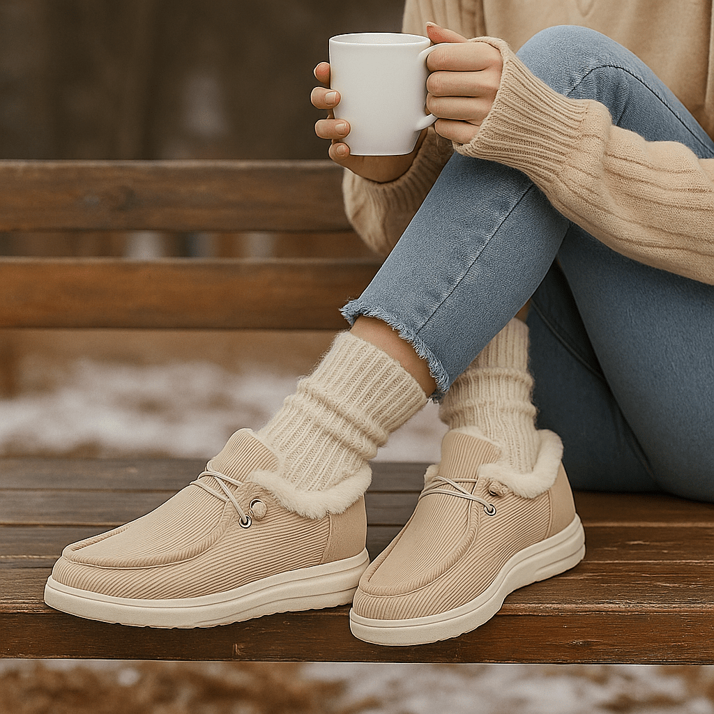 Mokassin-Stiefelette mit Plüschfutter - Cerine