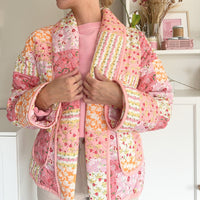 Gesteppte Jacke mit Blumenmuster für Frauen - Eirlys