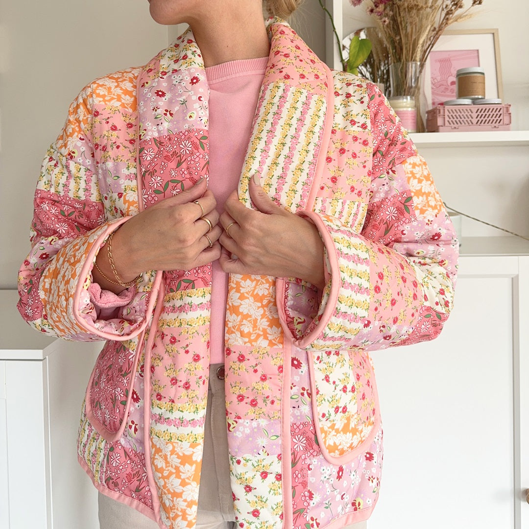 Gesteppte Jacke mit Blumenmuster für Frauen - Eirlys