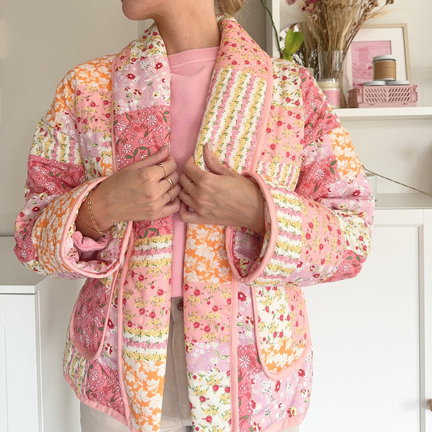 Gesteppte Jacke mit Blumenmuster für Frauen - Eirlys