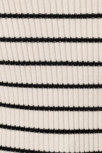 Haut en maille rayé pour femme, col bateau, manches longues - Kiersten