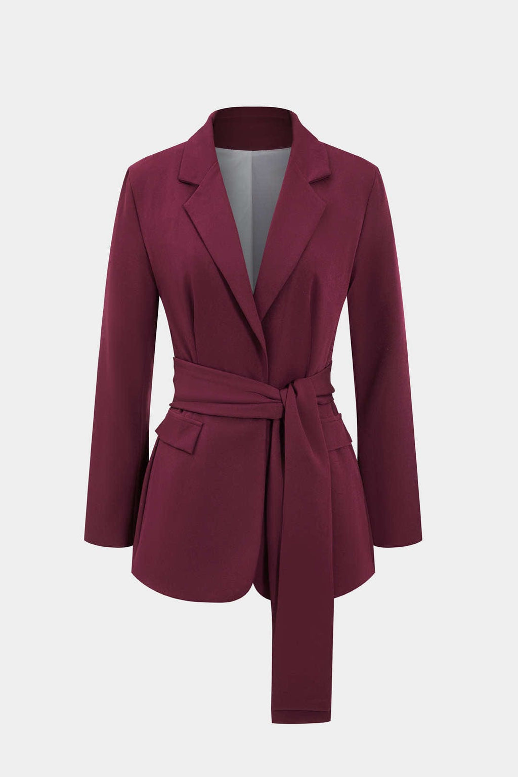 Zweiteiliges Damenkostüm mit Blazer, Gürtel und gerader Hose – Camilla