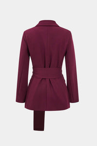 Costume deux pièces pour femme : blazer avec ceinture et pantalon droit - Camilla
