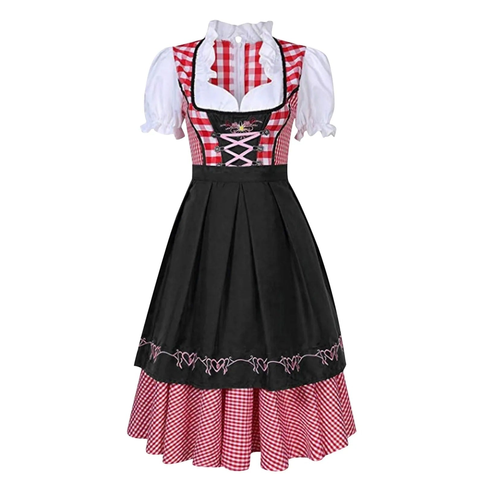 Dirndl Damen Traditionell Kariert Herzstickerei - Loretta