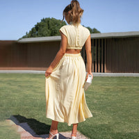 Noelle - Robe Plissée à Col Haut