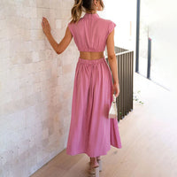 Noelle - Robe Plissée à Col Haut