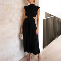 Noelle - Robe Plissée à Col Haut