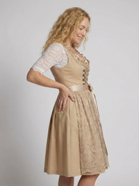 Robe dirndl pour femme avec tablier à lacets brodé - Grèce