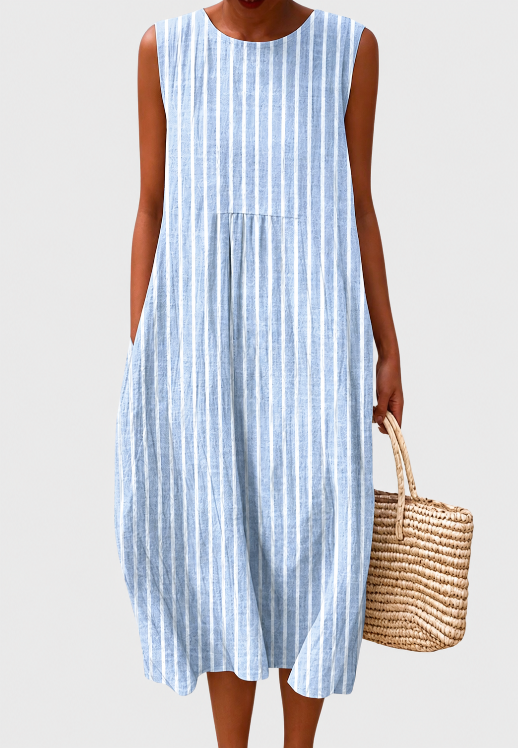 Ärmelloses Midi-Kleid für Damen mit Karomuster – Maddie