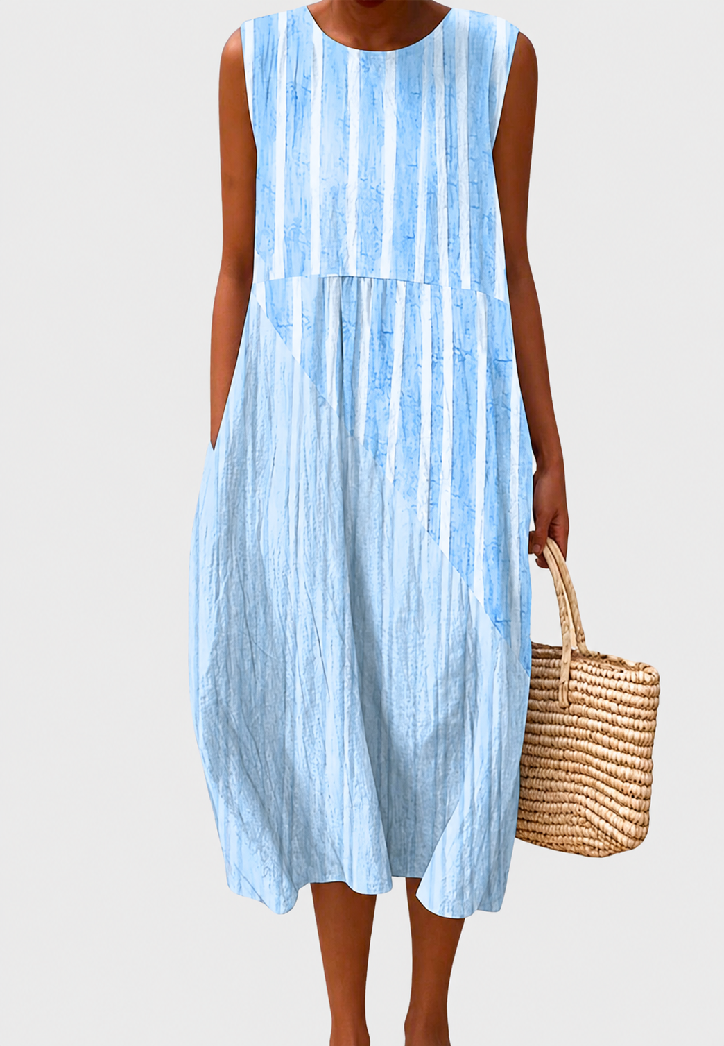 Ärmelloses Midi-Kleid für Damen mit Karomuster – Maddie