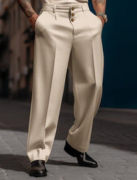 Victor - Pantalon de costume droit polyvalent pour l'été