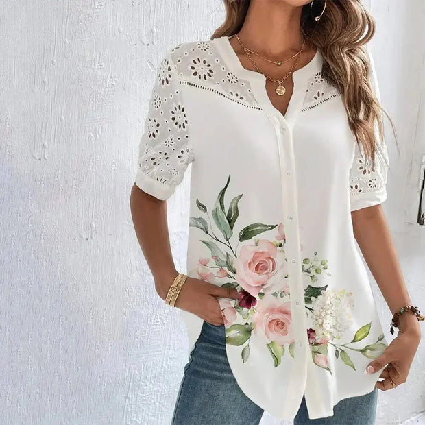 Tanja - Blouse en dentelle avec manches courtes
