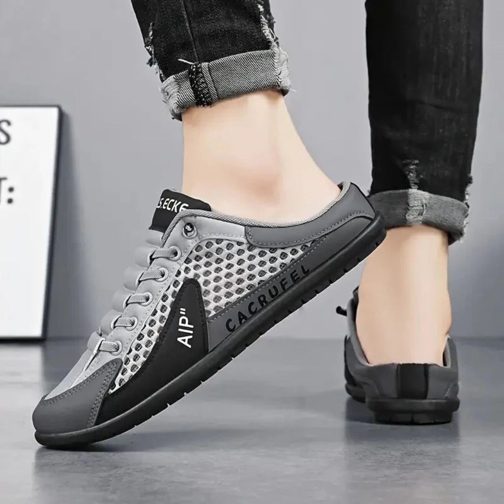 Herren-Sneaker mit perforierten Einsätzen und Schnürung – Elias