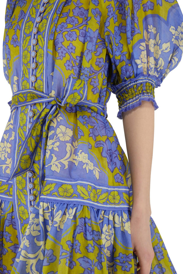 Liliana - Mini-robe violette à lattes