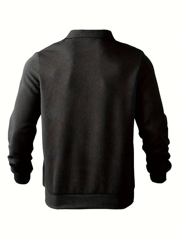 Theon - Pull vintage à fermeture éclair et motif géométrique